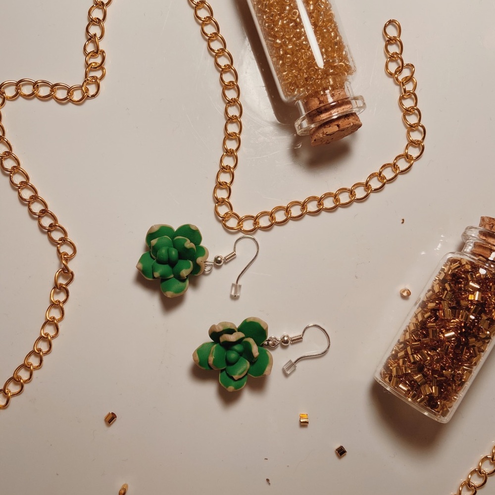 succulent earrings🌿